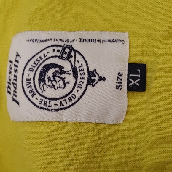 DIESEL INDUSTRY MEN'S YELLOW PLAID BUTTON DOWN SHIRT SIZE XL - Picture 6 of 11